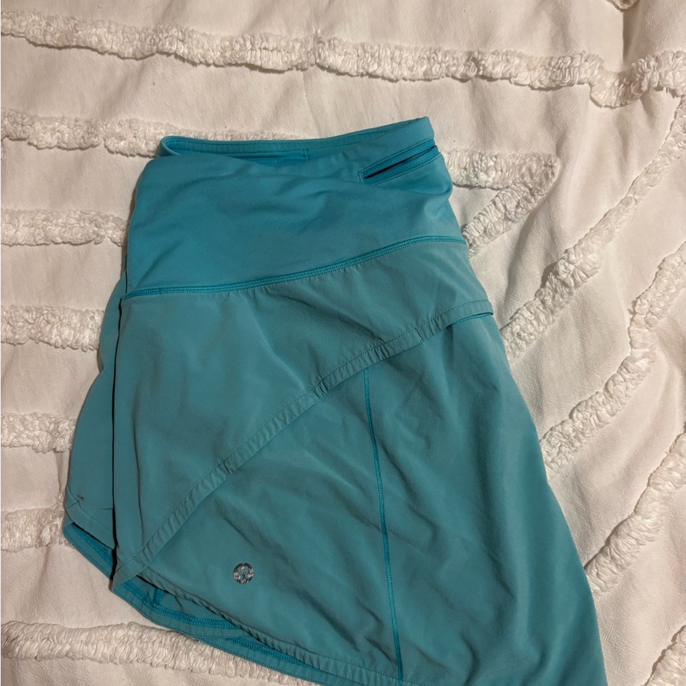 Lululemon Turquoise Speed Up Shorts